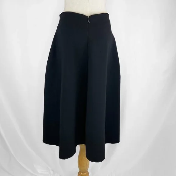 SOLD: Jil Sander Black A-Line High Waisted Wool Blend Skirt - Picture 5 of 10